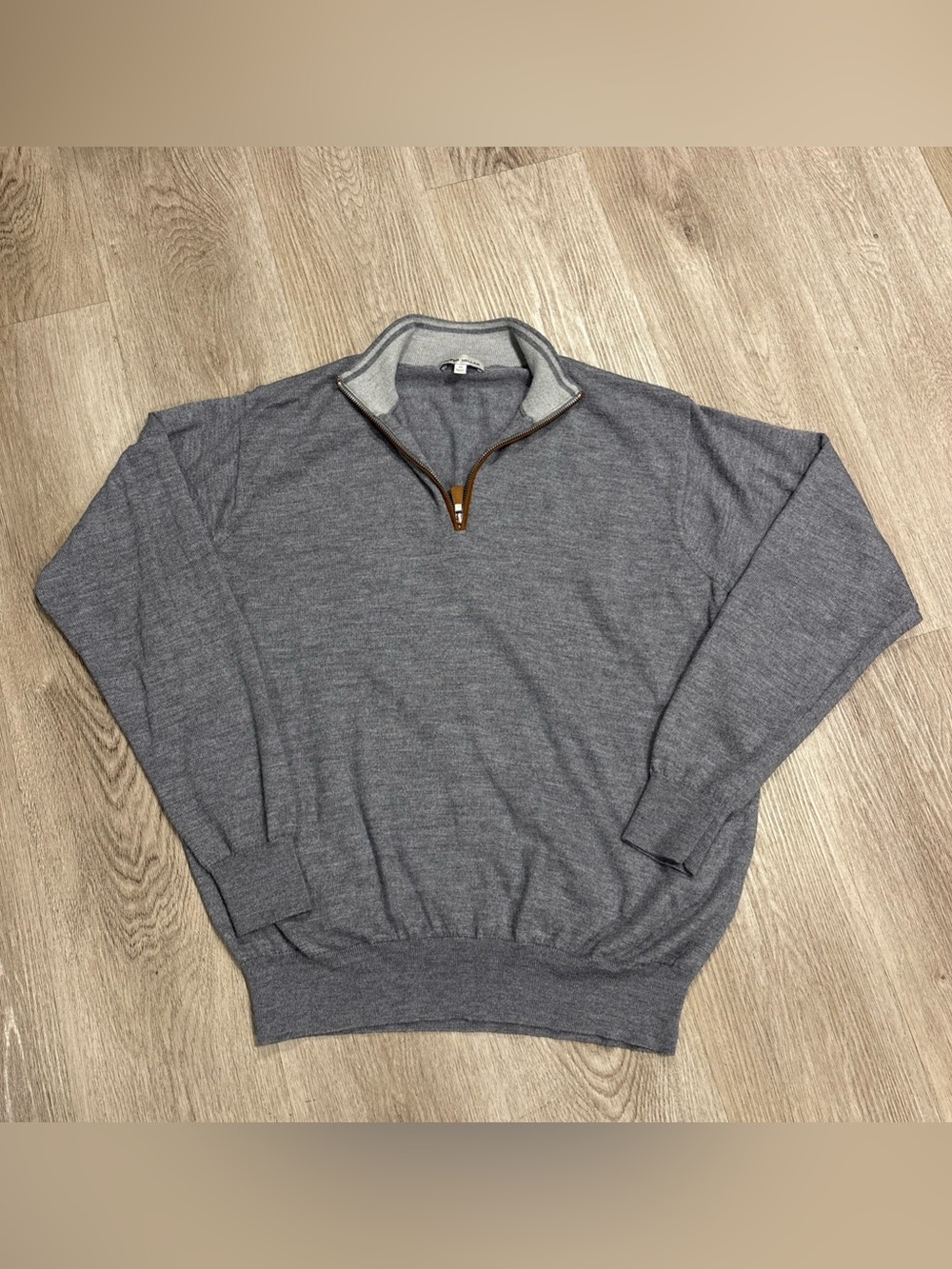 Peter Millar Men's Autumn Crest Merino Wool Blend 1/4 Zip Sweater  Gray XLarge